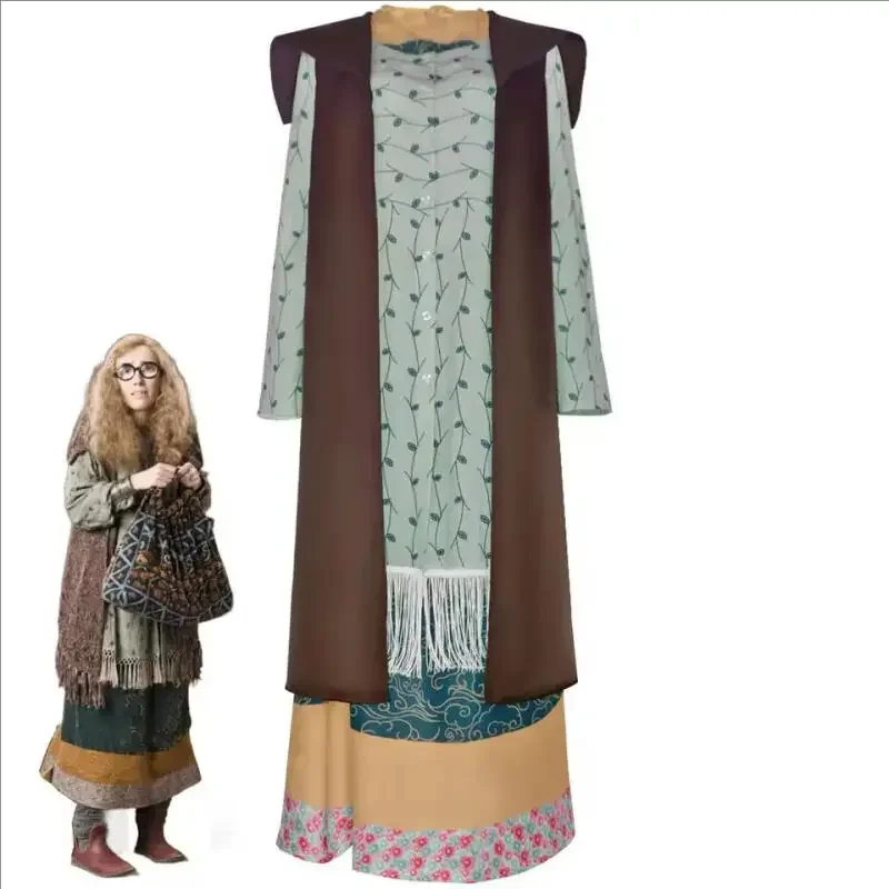 Vestido de Cosplay de Profeta Mágico Vintage para Mujer, Túnica Larga Holgada, Traje de Fantasía de Mago, Disfraz para Halloween, Carnaval, Actuaciones Escénicas