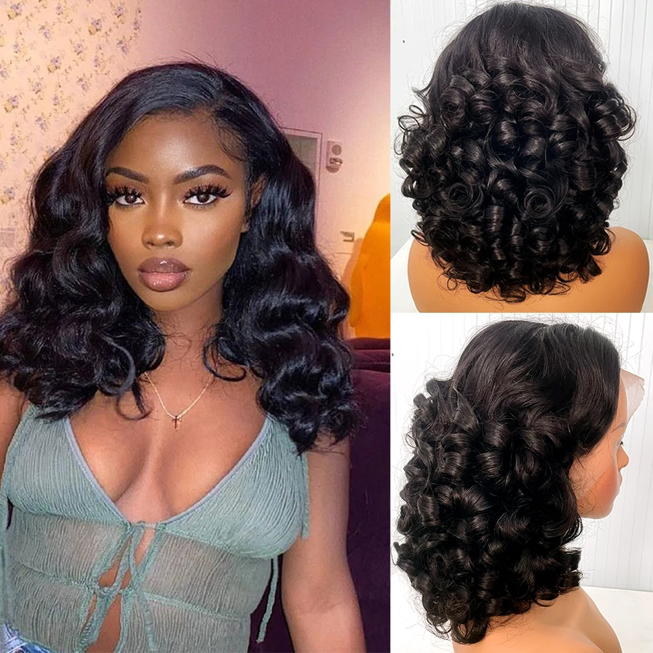 12A Super Double Drawn 100% Raw Human Hair wigs Malaysia Bouncy Loose Wave 13x4 Lace Front Left Part HD Lace Pre Plucked Wigs