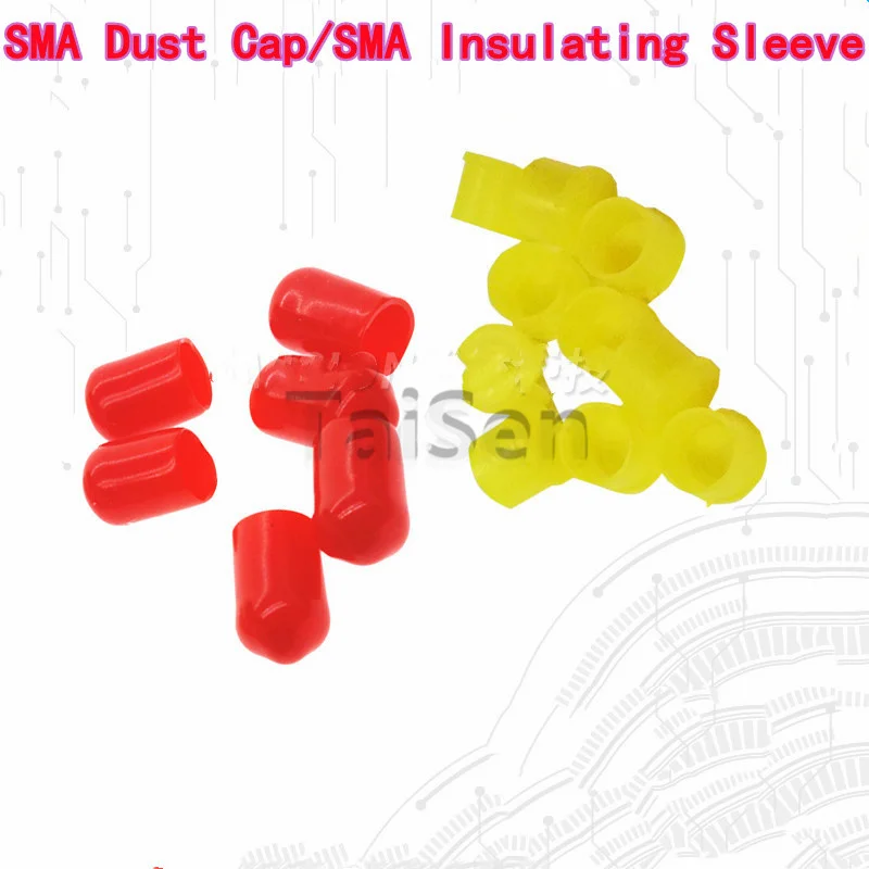 100PCS Red Cap / Yellow Cap, SMA Dust Cap, SMA Insulating Sleeve, SMA Connector, Coaxial RF Connector Cap H4B5