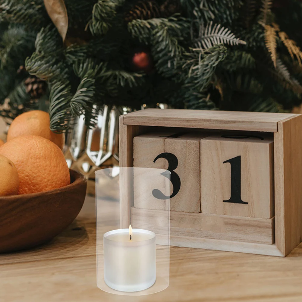 

Ipetboom Transparent Glass Lampshade 10x15cm Windproof Cylinder for Home Wedding Party Lighting Decoration