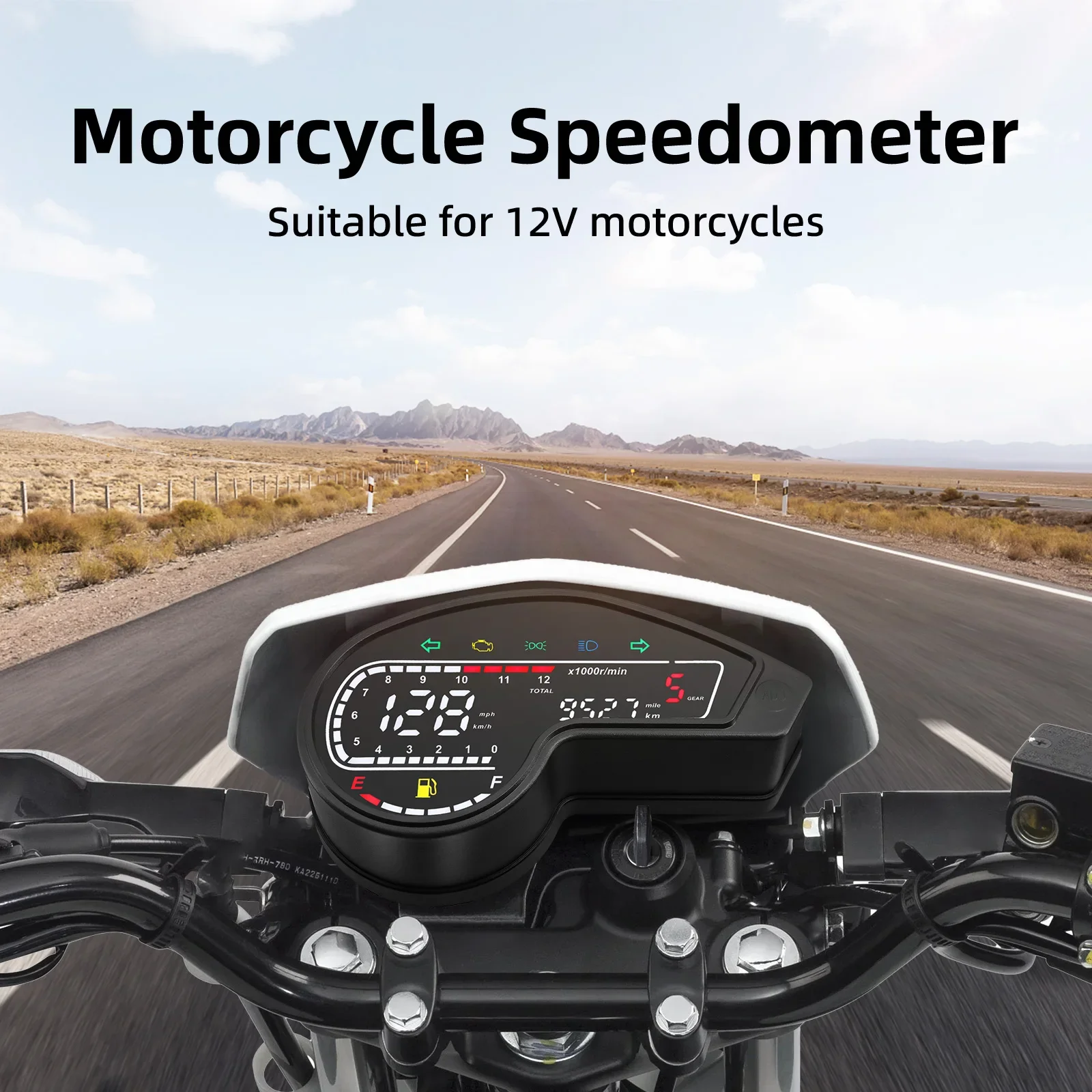 عداد سرعة الدوران العالمي الجديد لـ Moto RPM مناسب للسرعة الرقمية المقاومة للماء لوحة القيادة عداد المسافات لهوندا لياماها