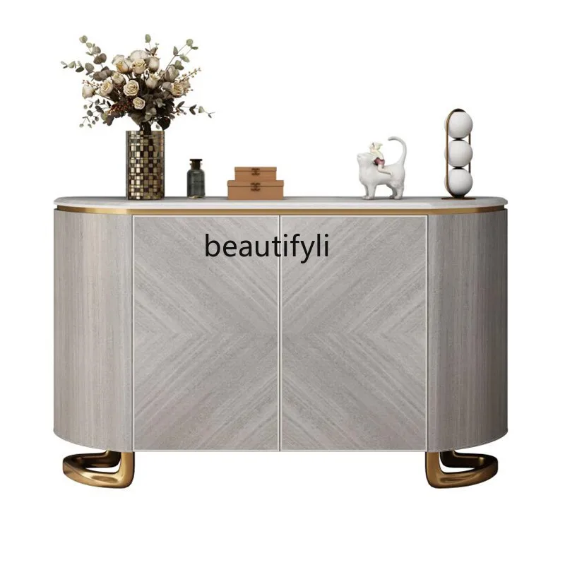 

American light luxury entrance hall entrance cabinet Modern simple restaurant Solid wood dining side Designer storage cabinet