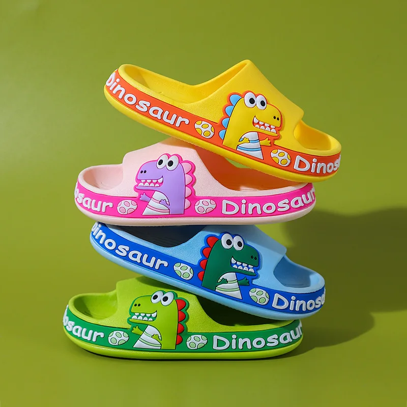 New summer children slippers Kids shoes Cartoon dinosaur slippers Soft soled anti-skid sandals kids shoes zapatos niña chausson