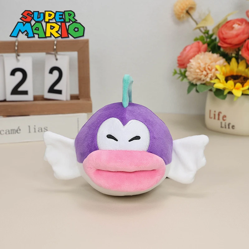 New 14cm Super Marios Bros Anime Cheep Chomp Plush Cartoon Kawaii Cheep Chomp Soft Stuffed Collection Kids Birthday Xmas Gift