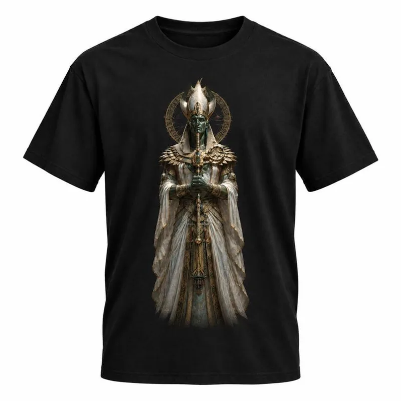 Ancient Egyptian God Osiris Pattern Men's and Women's Short Sleeved Casual T-shirt Egyptian Mythology Cultural Gift Top