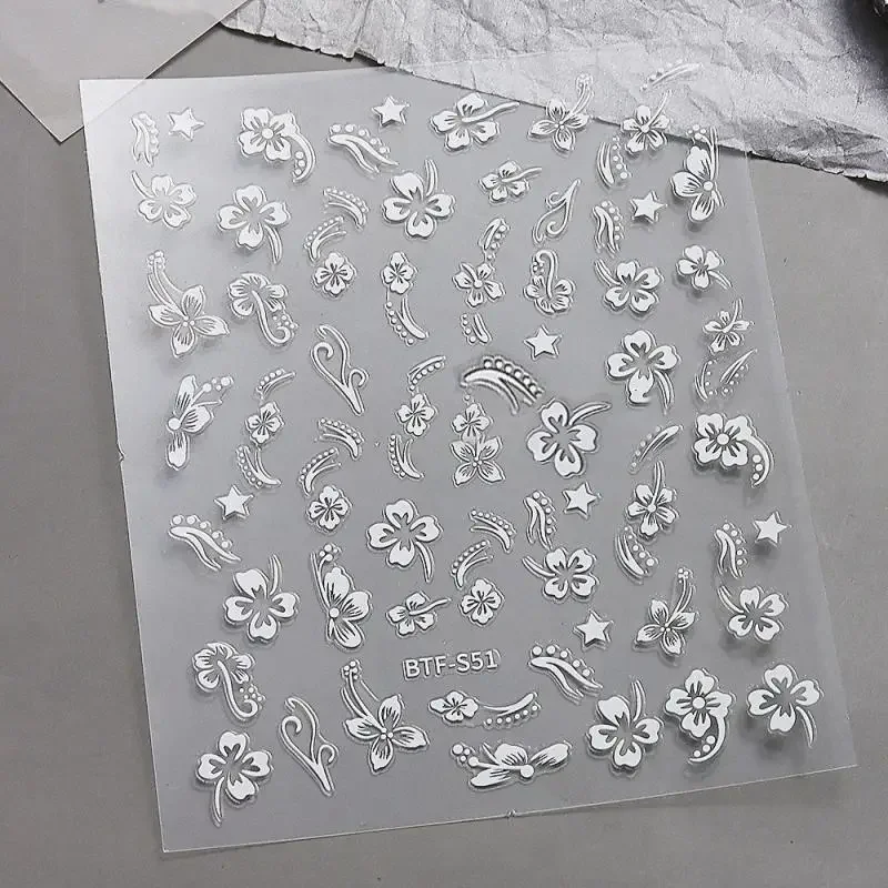 Nail Stickers Show Whiteness Summer Fresh Showing Off Is Popular Versatile Temperament Strong Stickiness Decorative Stickers