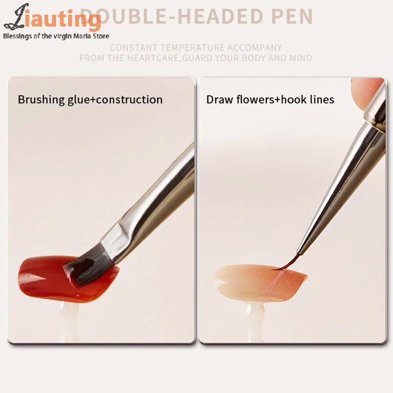 1pcs/set Wood Handle Art Liner DIY Painting Brush Drawing Lines Stripe Flower Painting Pen Nail Liner Brush Set With 5size