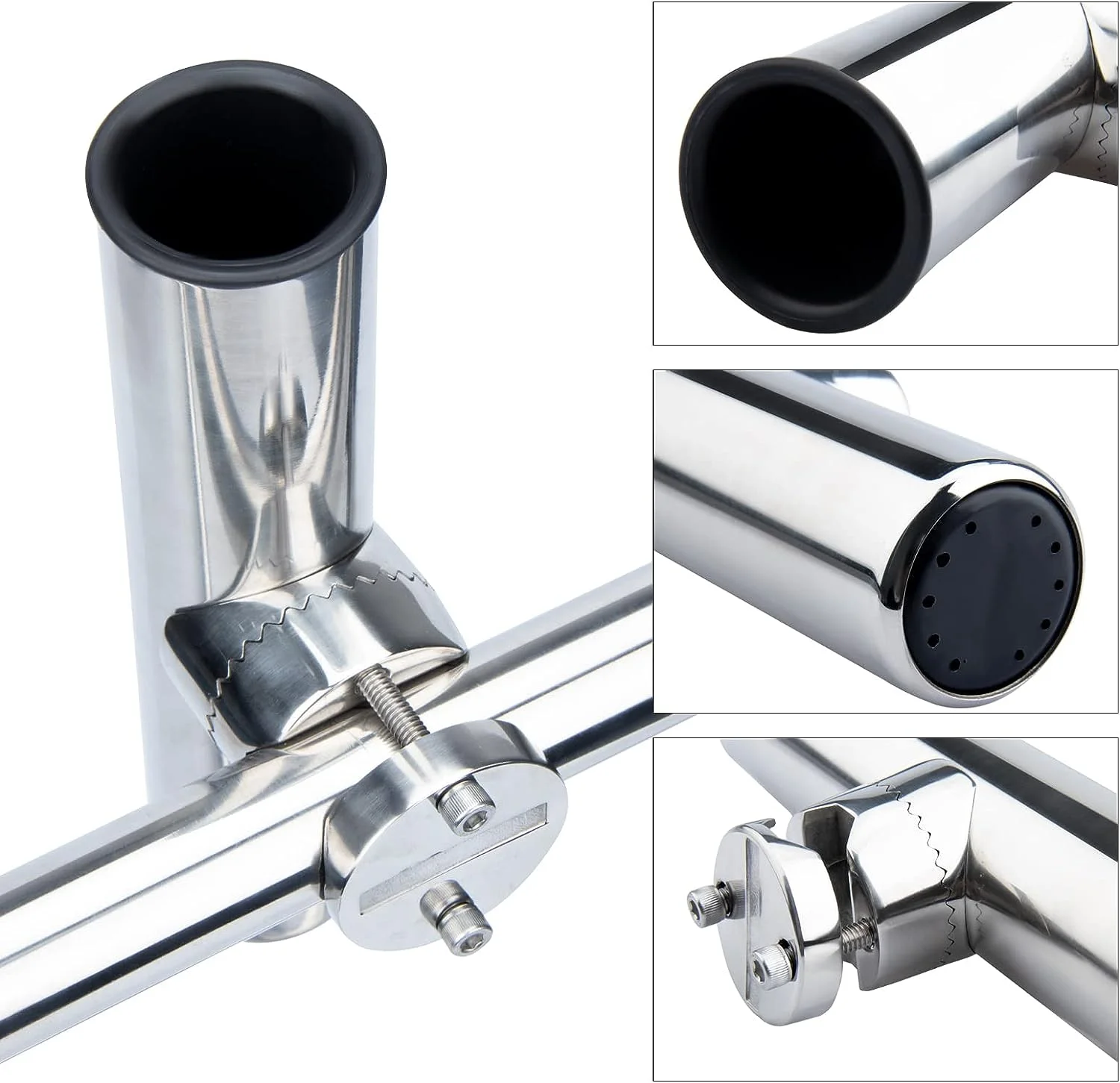 Soporte caña pescar acero inoxidable riel 7/8-1" barco yate - imagen 2