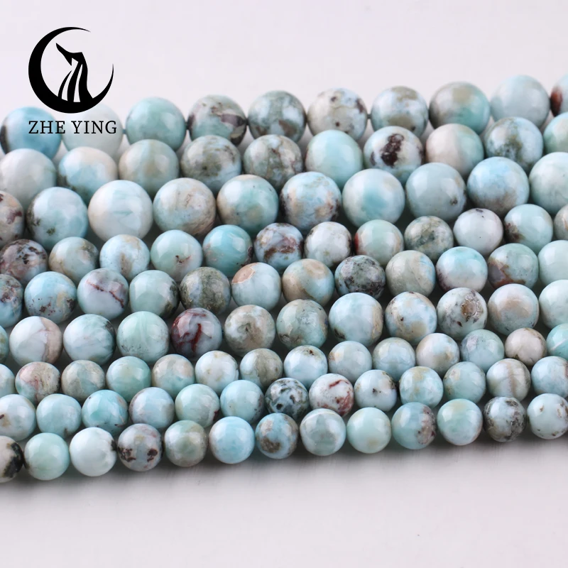 

New Natural Blue Larimar Stone Beads 6 8 10mm Round Loose Spacer Genuine Gemstone Bead DIY Jewelry Making Bracelet Accessory 15"