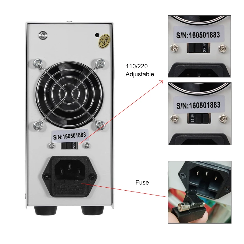 Adjustable DC Power Supply 30V10A LED Digital Lab Power Source Stabilized Power Supplies Switching Power Supply Voltage Regulato