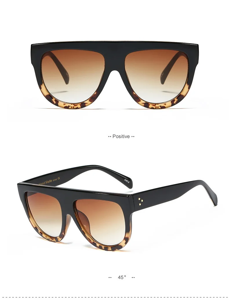 Luxus Flat Top Marke Sonnenbrille für Frauen Designer Semi Round Trend Designer Sonnenbrillen Retro Mode Brillen UV400 – Detail 4