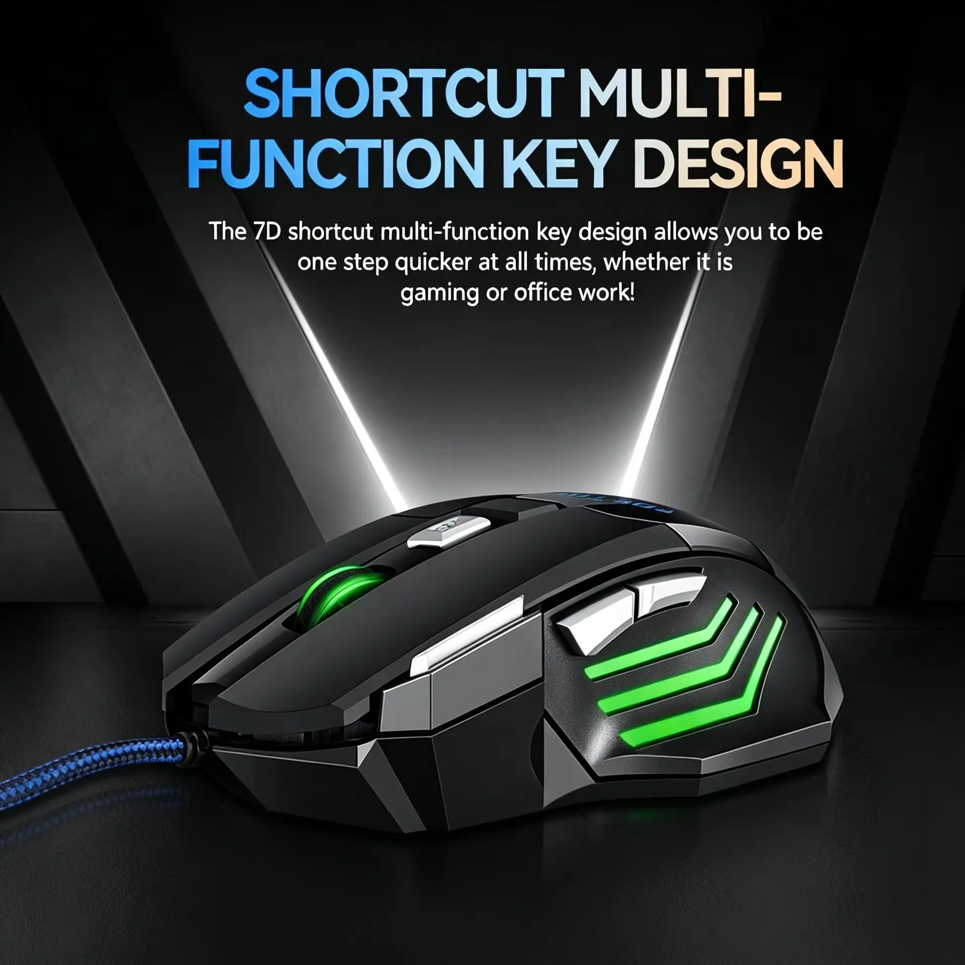 RGB Backlit 7-Buttons Gaming Wired Mouse 2400DPI Adjustable Ergonomic Design Gamer Wired Optical Mouse For PC Computer Laptop