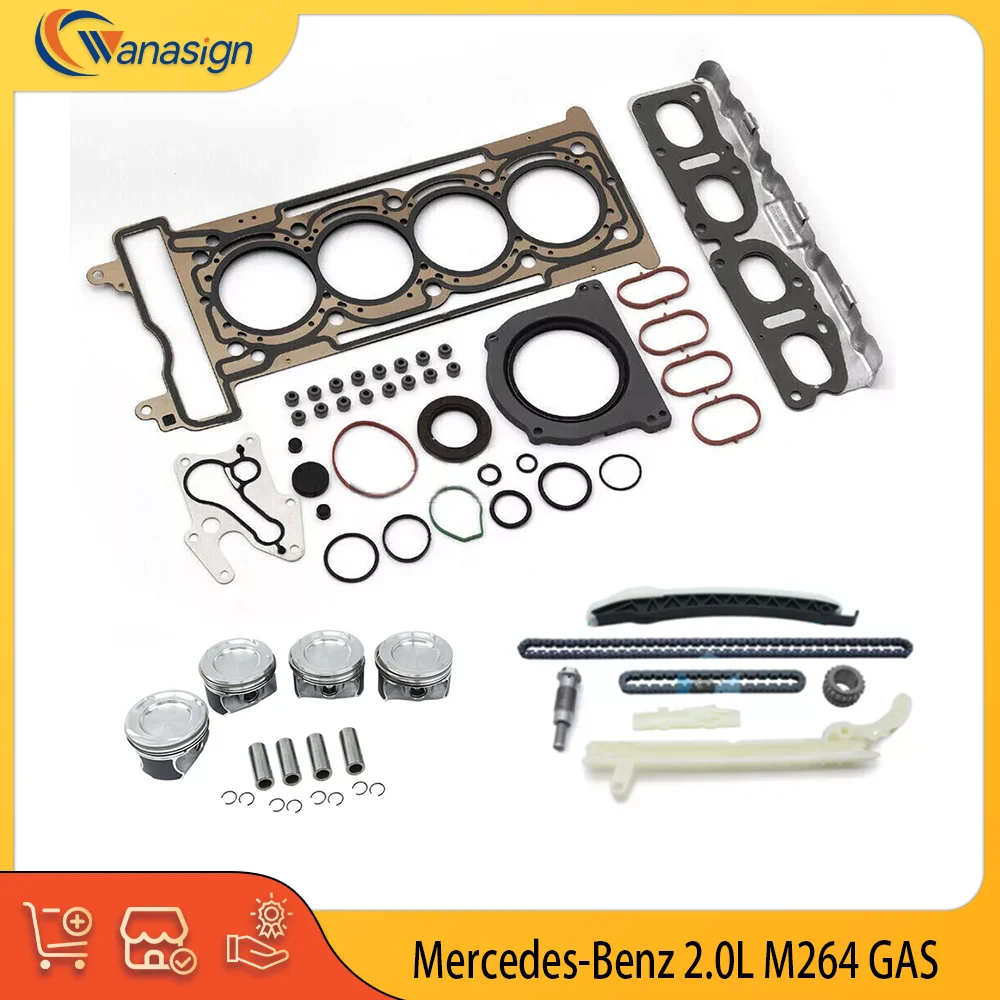 AUTO Engine Overhaul Gasket Kit Timing Chain Tensioner Kit Piston kit For Mercedes-Benz C300 E350 W205 W213 M264 2.0T 2019-2024