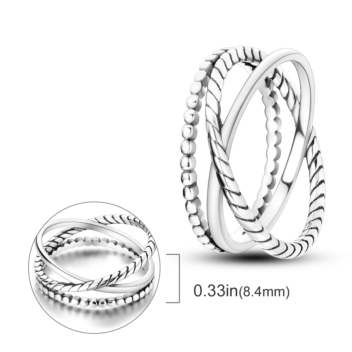 Women's 925 Sterling Silver Stackable Flower Ring, Engagement