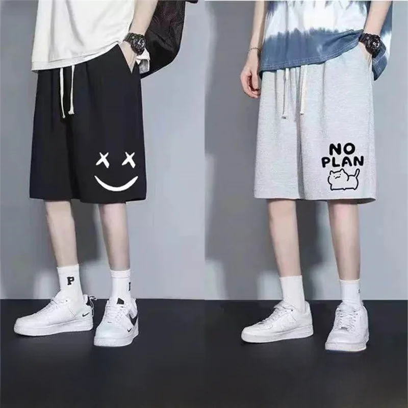 

Summer Men's plus Size Casual Sports orts Loose Fit Trendy Five-Point Pants Comfortable Straight Leg Pants for Fat Men