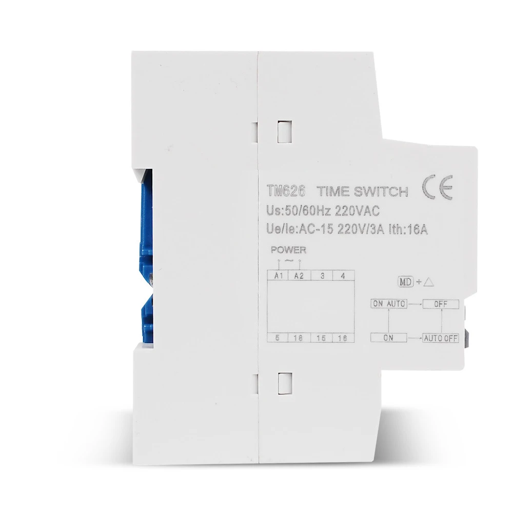 TM626 interruttore Timer a 2 canali 220V uscita a due gruppi controllo separato 7 giorni Timer programmabile settimanale installazione su guida Din