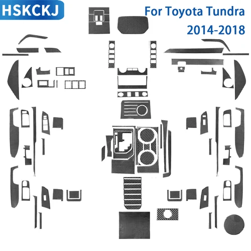 Pegatina embellecedora para Panel de ventilación de coche, accesorios de fibra de carbono para Toyota Tundra 2014, 2015, 2016, 2017, 2018
