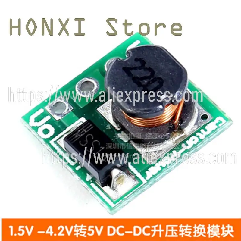 2PCS 1.5V to 1.8V to 2.5V to 3V to 3.3V, 3.7V to 4.2V to 5V DC-DC step-up switching power supply module