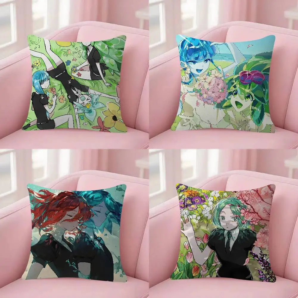 Anime L-Land Of The Lustrous Pillow Case Fashion Square Pillowcase Bedroom Sofa Room Ins Decoration Leisure