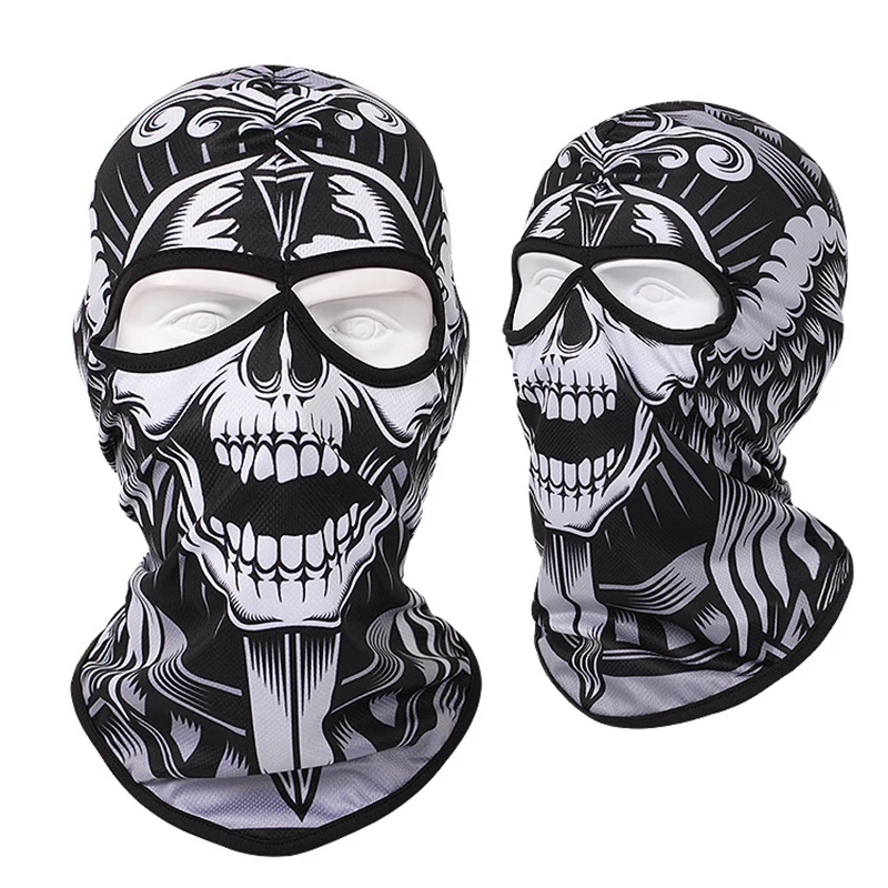 Masque de ski coupe-vent Skull Bandana pour hommes et femmes, cagoule de sport, écharpe d\'équitation, couverture complète du visage, pêche,