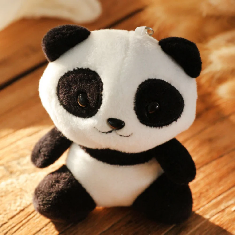 

New Cute Chinese Panda Keychain Cartoon Panda Plush Bag Key Ring Backpack Car Pendant Children Ornaments