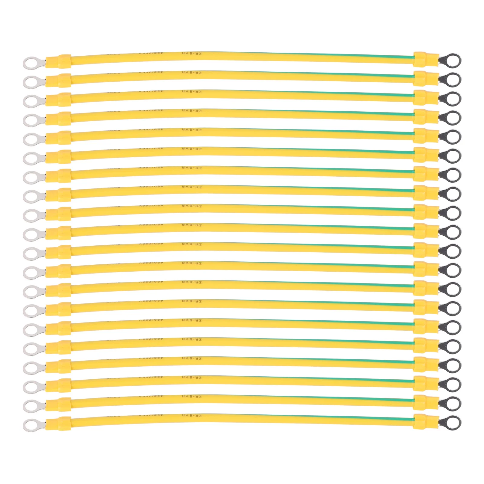 20Pcs Yellow Green Ground Wire Solar Photovoltaic Panel Ground Wire With O Ring Terminal 2.5/4/6 Square 14/12/10AWG