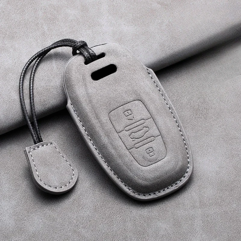 

Leather Car Remote Key Case Cover For Audi A1 A3 8V A4 B8 B9 A5 A6 C7 A7 A8 Q3 Q5 Q7 S4 S6 S7 S8 R8 TT Keychain Accessories