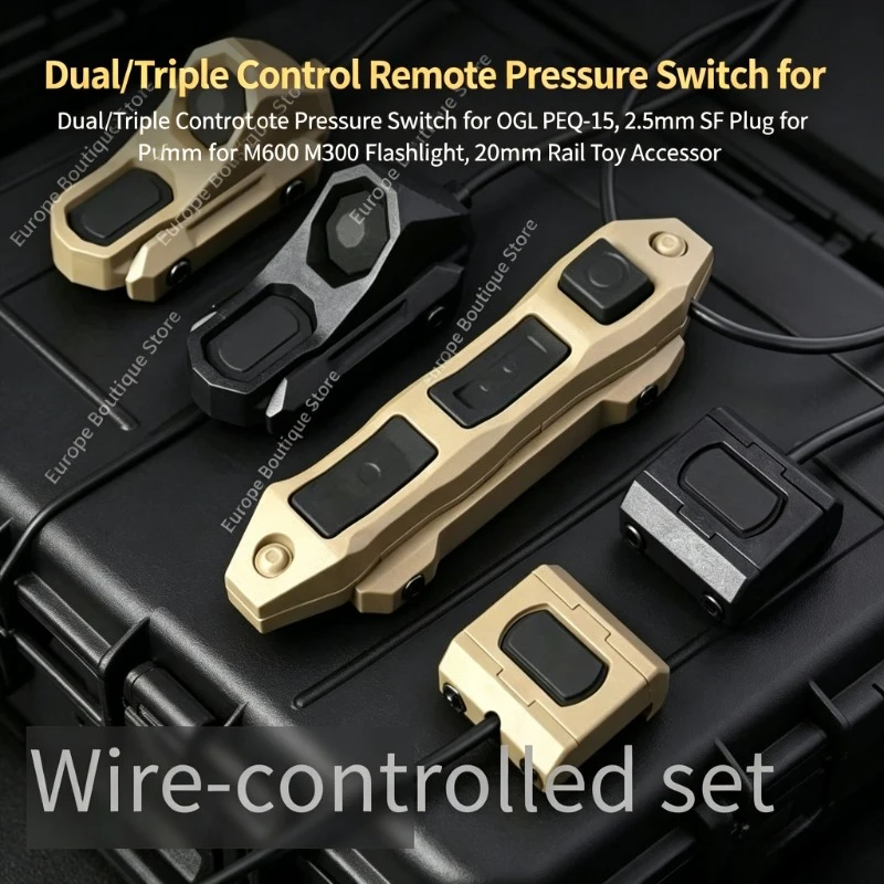 

Dual/Triple Mode Remote Pressure Switch For OGL PEQ-15 2.5mm SF Plug Fit M600 M300 Flashlight 20mm Rail Toy Accessory Parts