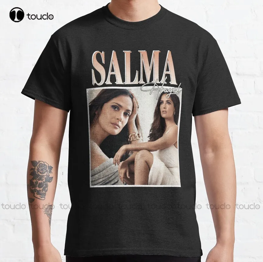 Salma Hayek Salma Hayek Classic T-Shirt Halloween Mom Shirts Outdoor Simple Vintag Casual T Shirts Xs-5Xl Custom Gift Retro