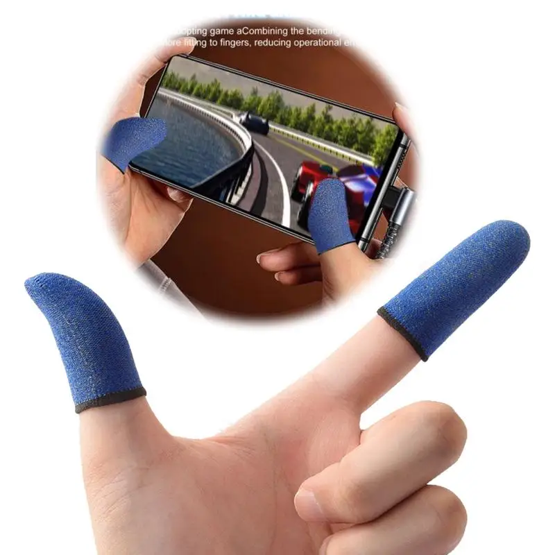 Luva de dedo antiderrapante para controlador de jogos, pontas dos dedos, tela sensível ao toque, jogo PUBG, tela sensível ao toque, 20 PCs, 2PCs