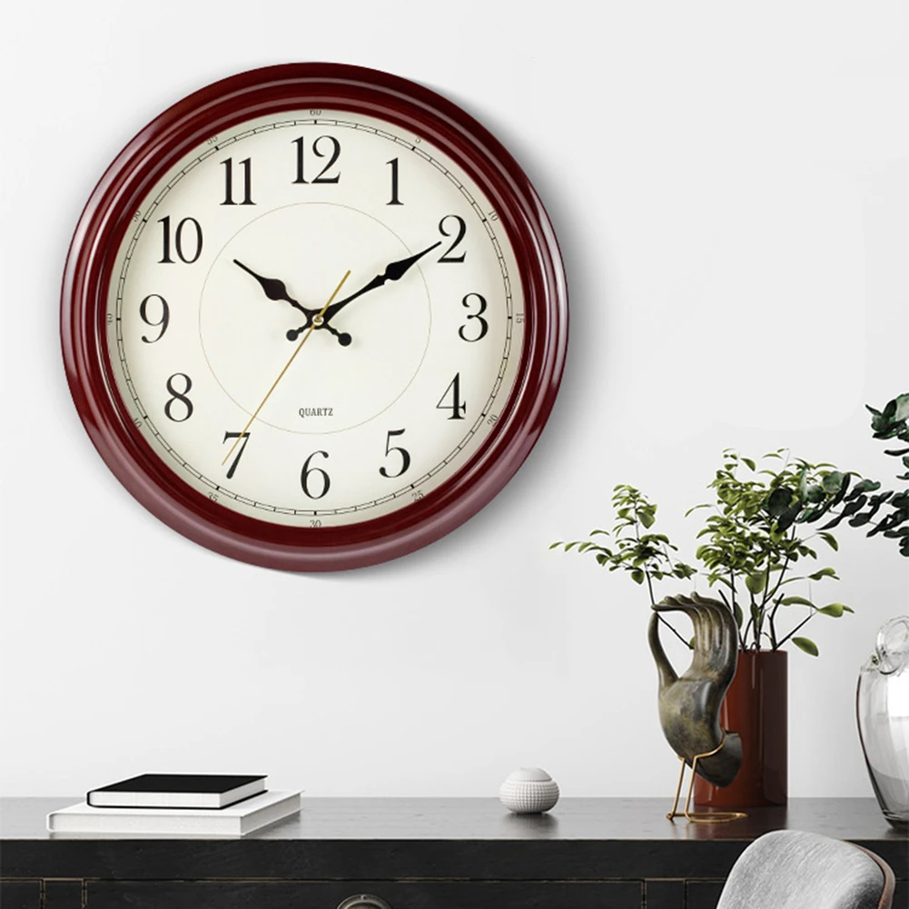 Silent Clock 33cm Vintage Clock Classic Design Easy Installation Large Easy-to-Read Numbers Non Ticking Mechanism