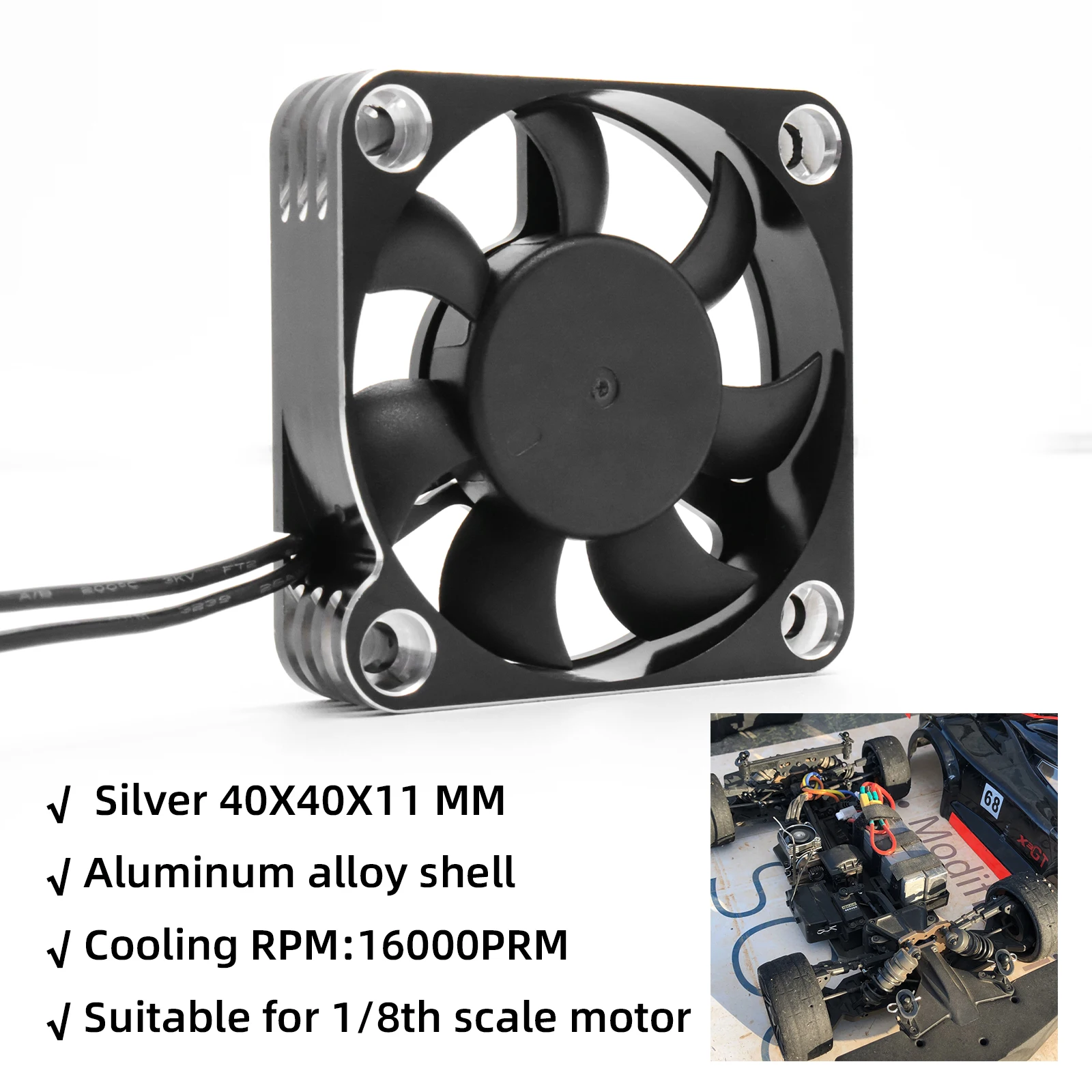RCZIPROY RC 25mm 30mm 35mm 40mm 50mm Fan Koelventilator RC Creeper 1/10 1/8 1/5 540 550 3650 Motor Borstelloze/Geborstelde ESC RC Auto