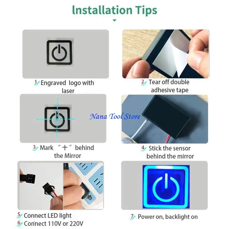 Lámpara espejo 31GJ para táctil Módulo control LED atenuador aislado para interruptor táctil para espejo