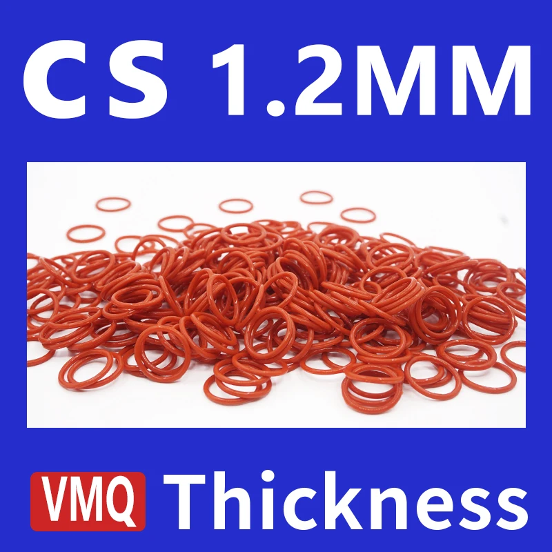 

CS1.2mm Red VMQ silicon Rubber O-rings Seals Gasket Washer temperature resistant Waterproof soft silicone ring