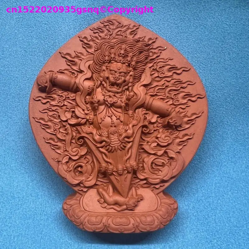 Vajrayana Buddhism clay buddha statue Simhamukha Ritual vajra sat-chaya Holy tsha-tsha Buddhist temple altar lama monk worship