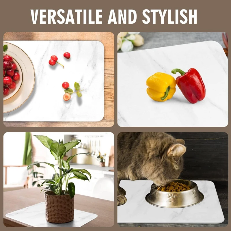 Stone Drying Mat Tableware Mat For Kitchen Counter, Super Absorbent, Heat Resistant Dish Drying Mats, Durable Fine Workmanship