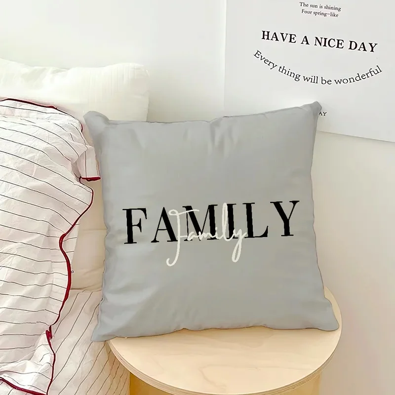Flower Pattern Love Comfortable Soft Pillow Case White for Sofa Living Room Home Office Decor Gray Geometry Protective Covers - view 6