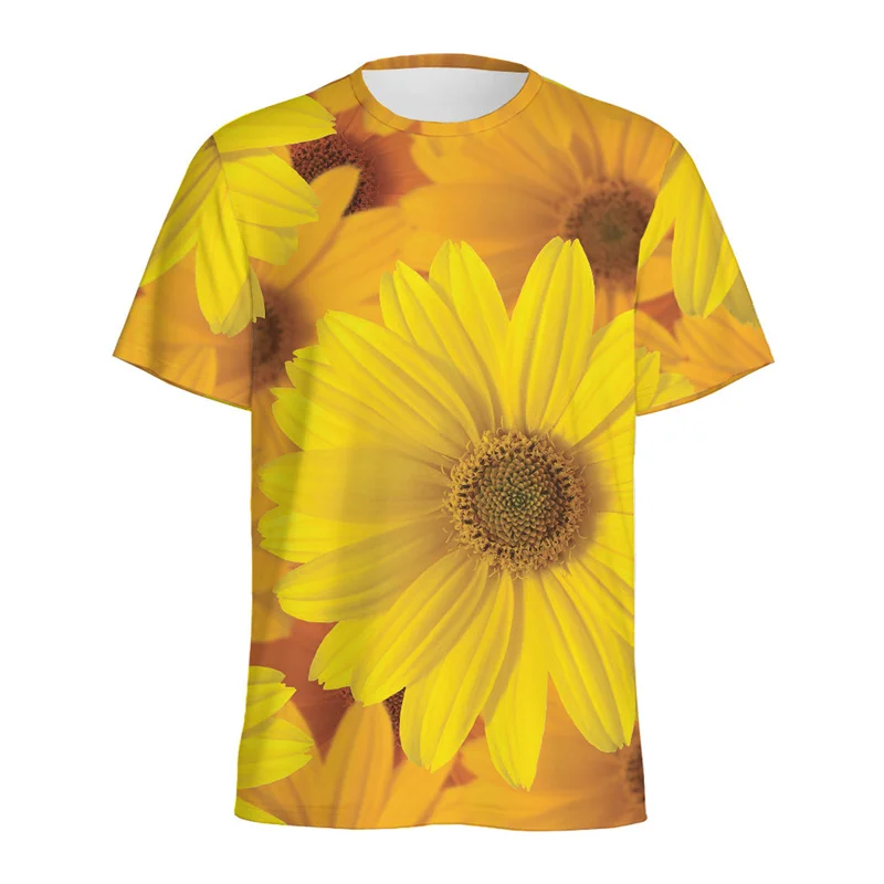 

Fashion Daisy Flower 3d Printed T-shirt For Men Casual Short Sleeve Tops Summer Plants Floral Graphic Tees Women Y2k T Shirts