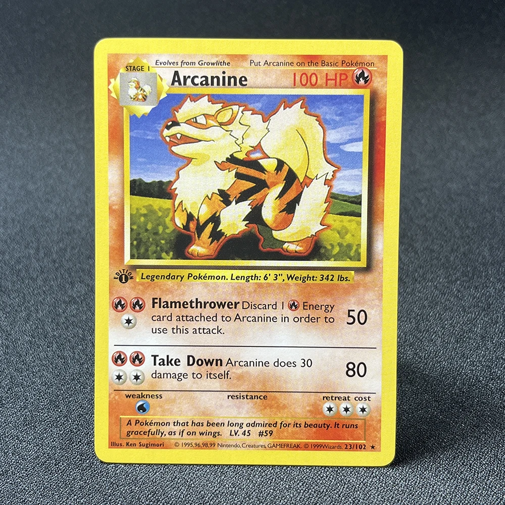 Pokémon Cards Base Set Arcanine Charmeleon Charmander Bulbasaur First Set Classic Base Edition Game Customized PTCG Game Cards