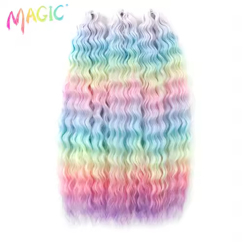 Magic Ariel Curl Hair Water Wave Twist Crochet Hair Synthetic Braid Hair Ombre Blonde 22 Inch Deep Wave Braiding Hair Extension - Image 10