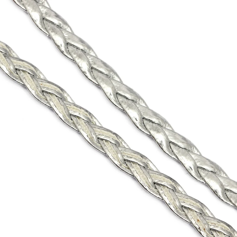 5meter 4/6/7mm Black/gold/silver Flat Braided PU Leather Bracelet Findings Jewelry Cord String Rope DIY Necklace Bracelet Making