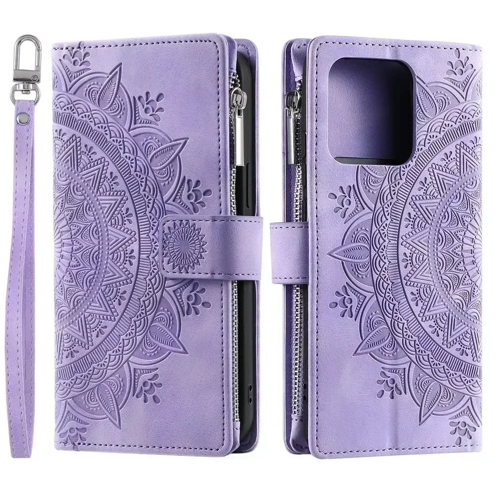 For Xiaomi 15T 14T 13T 12T Leather Case Redmi Note 15 14 Pro Plus 5G Flip Case Crossbody Zip Book Funda Redmi Note 13 Pro 12 14c