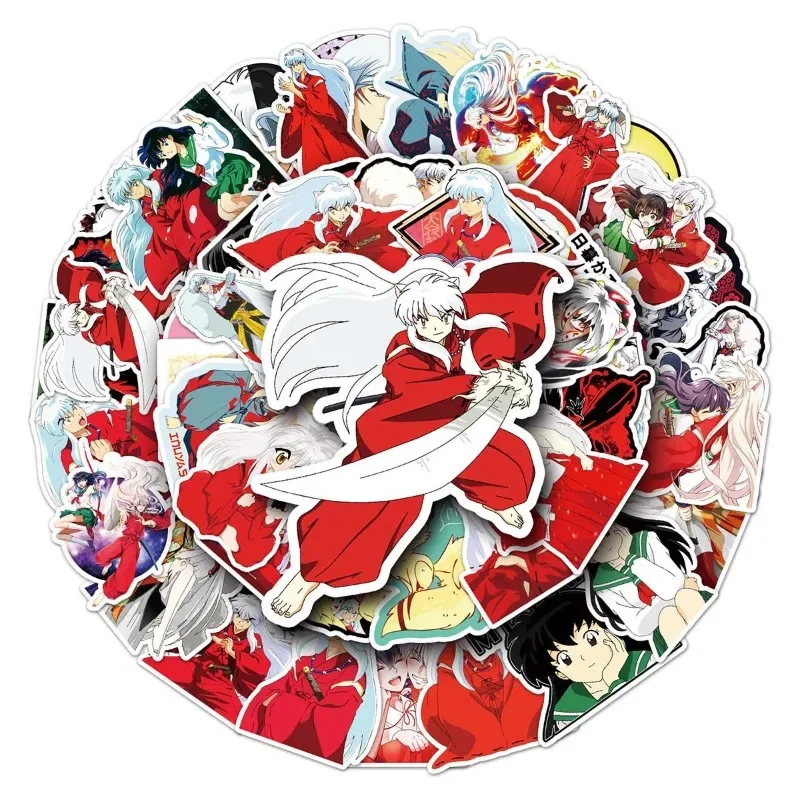 50pcs Inuyasha Sessyoumaru kikyou anime two-dimensional sticker creative diy suitcase notebook graffiti sticker children's toys