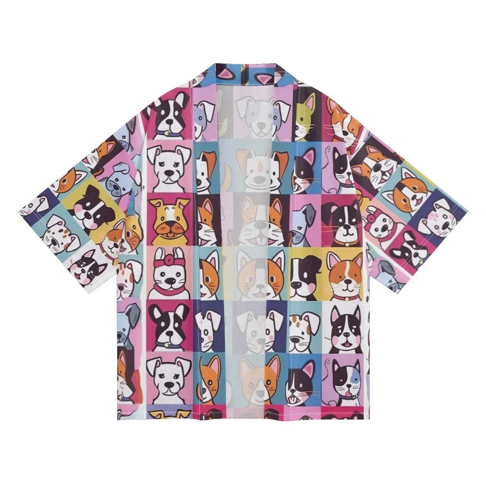 

Japanese Style Anime Robe Cartoon Cute Dog Print Kimono Streetwear Men Women Cardigan Haori Yukata Beach Tops Plus Size