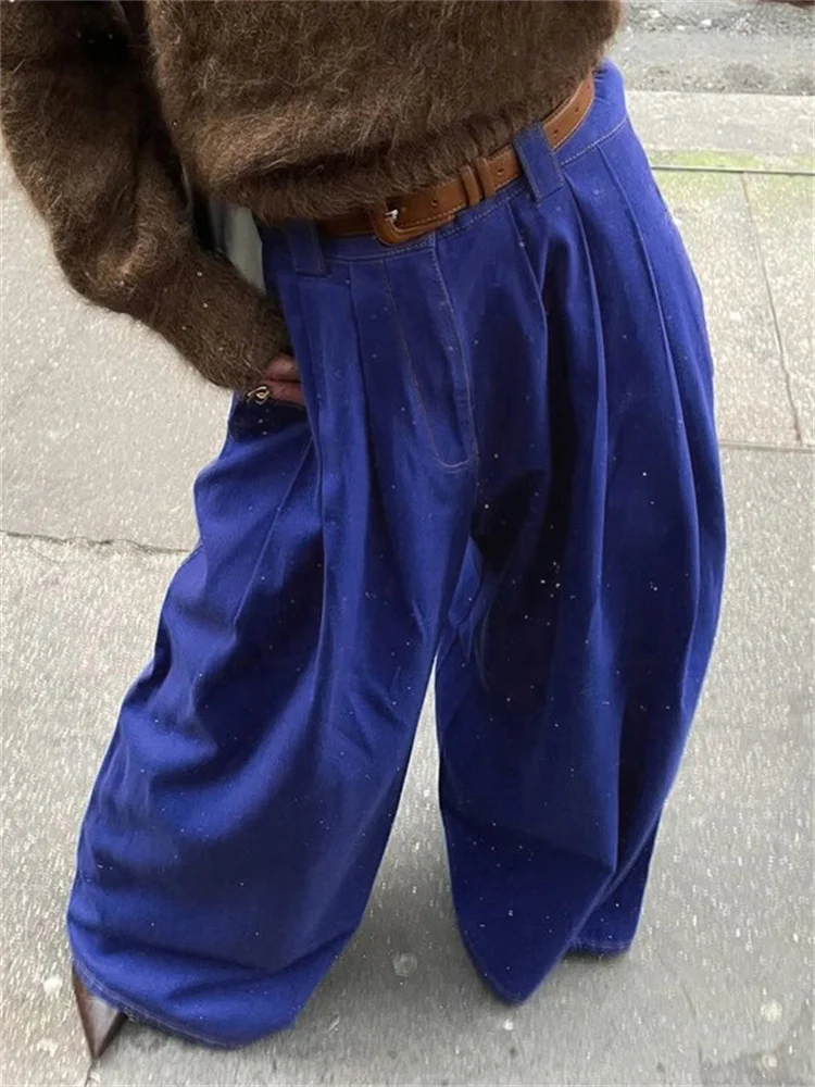 

Женские свободные брюки-клеш с высокой талией, карманами и вставками, однотонные, в уличном стиле, винтажные, прямые, осенние, Y2K