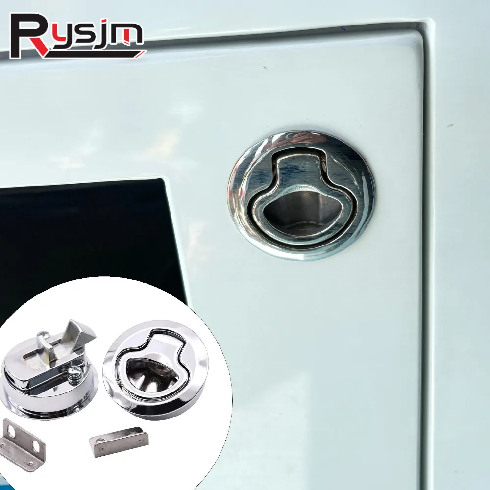 Customized 2PC/4PCS Boat Flush Mount Hatch Cover Cabinet Door Lift Pull Handle Lock Marine Deck Locking Locker Yacht Accessories