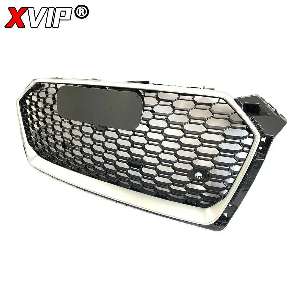 شبكة مصد سوداء لامعة XVIP مع حلقة كروم ، جزء بديل للشبكات العلوية لأودي A5 S5 F5 17-19 #5