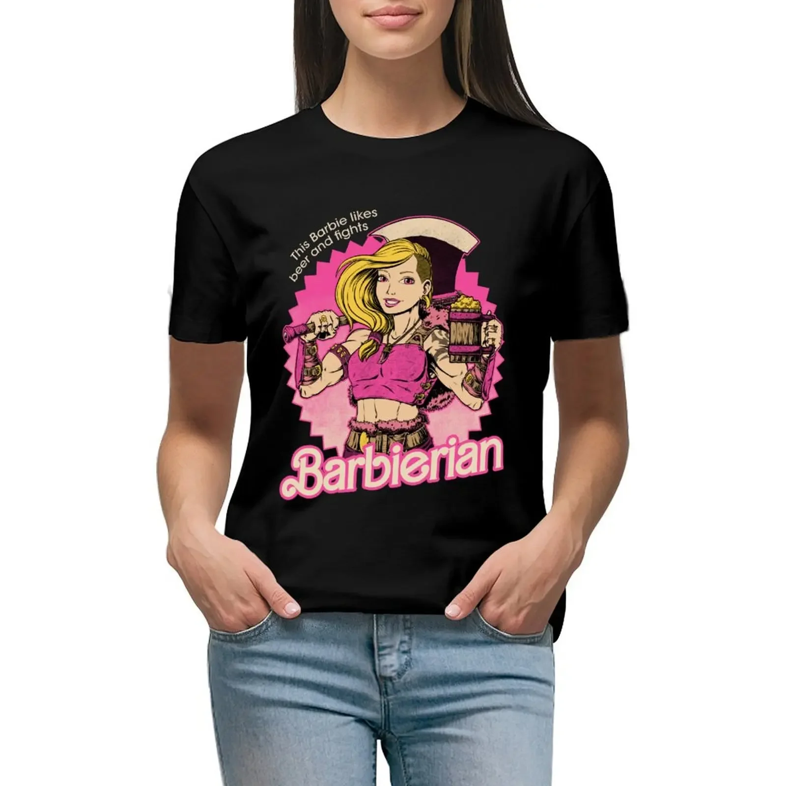 Barbarian Doll - Powerful RPG Doll T-Shirt animal prinfor vintage t-shirts for Women graphic tees