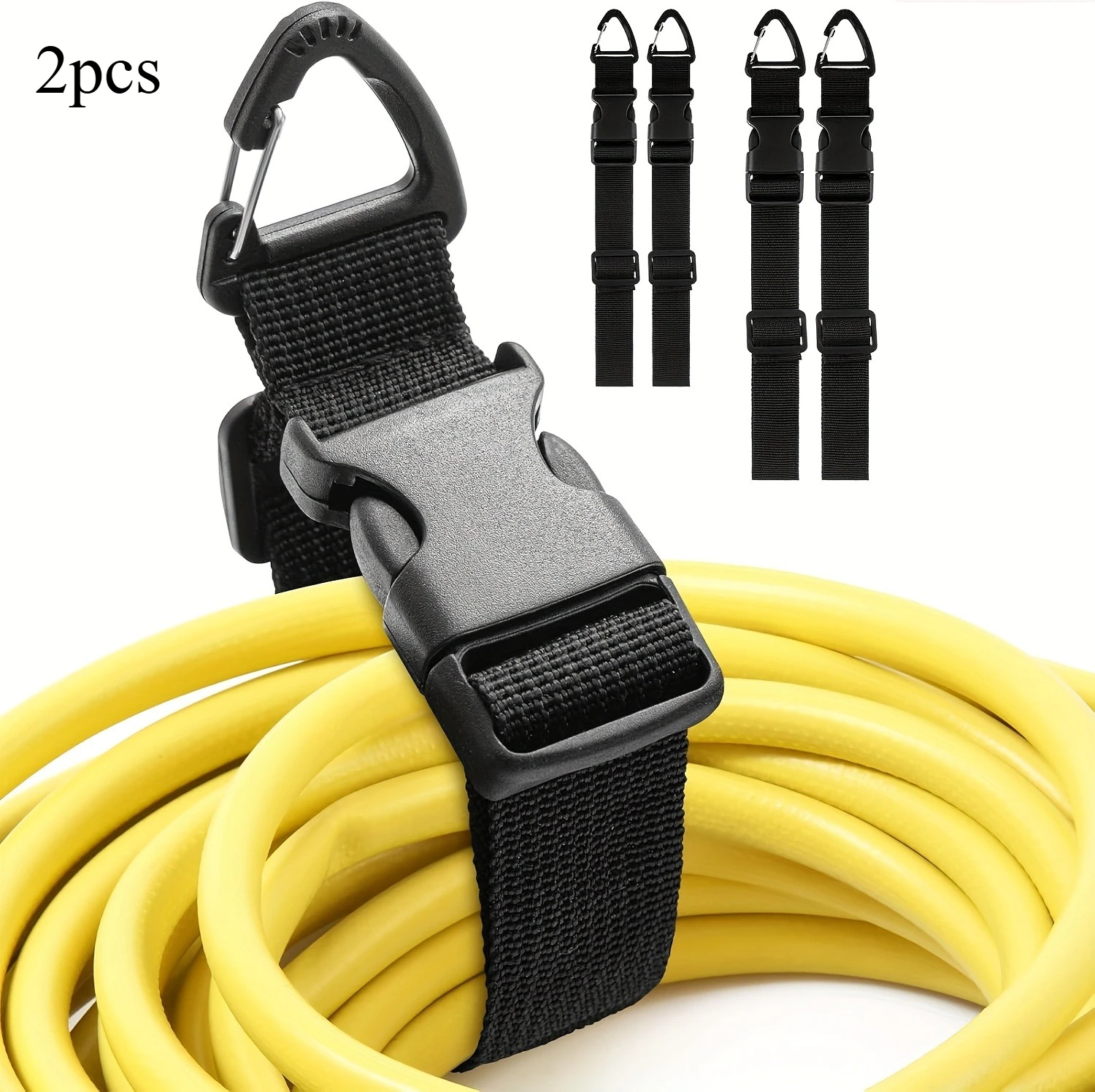 45 cm zwarte verstelbare verlengsnoerorganizer met 3-assige gesp - robuuste opbergriem voor werkplaats- en garageorganisatie