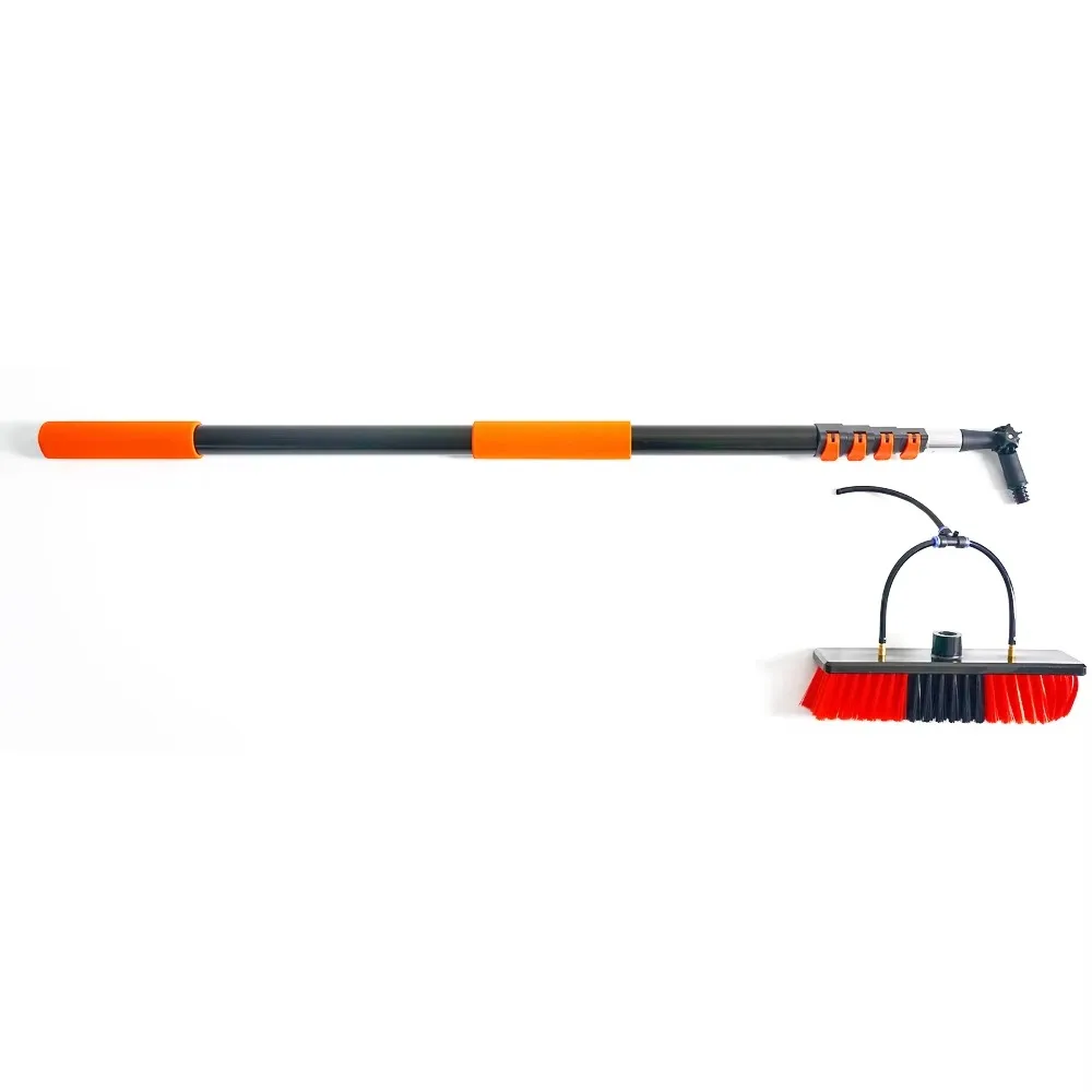 12/16/20/24/30FT Aluminum Telescopic Pole Cleaning Brush Eco Friendly For Solar Panel Window Cleaning
